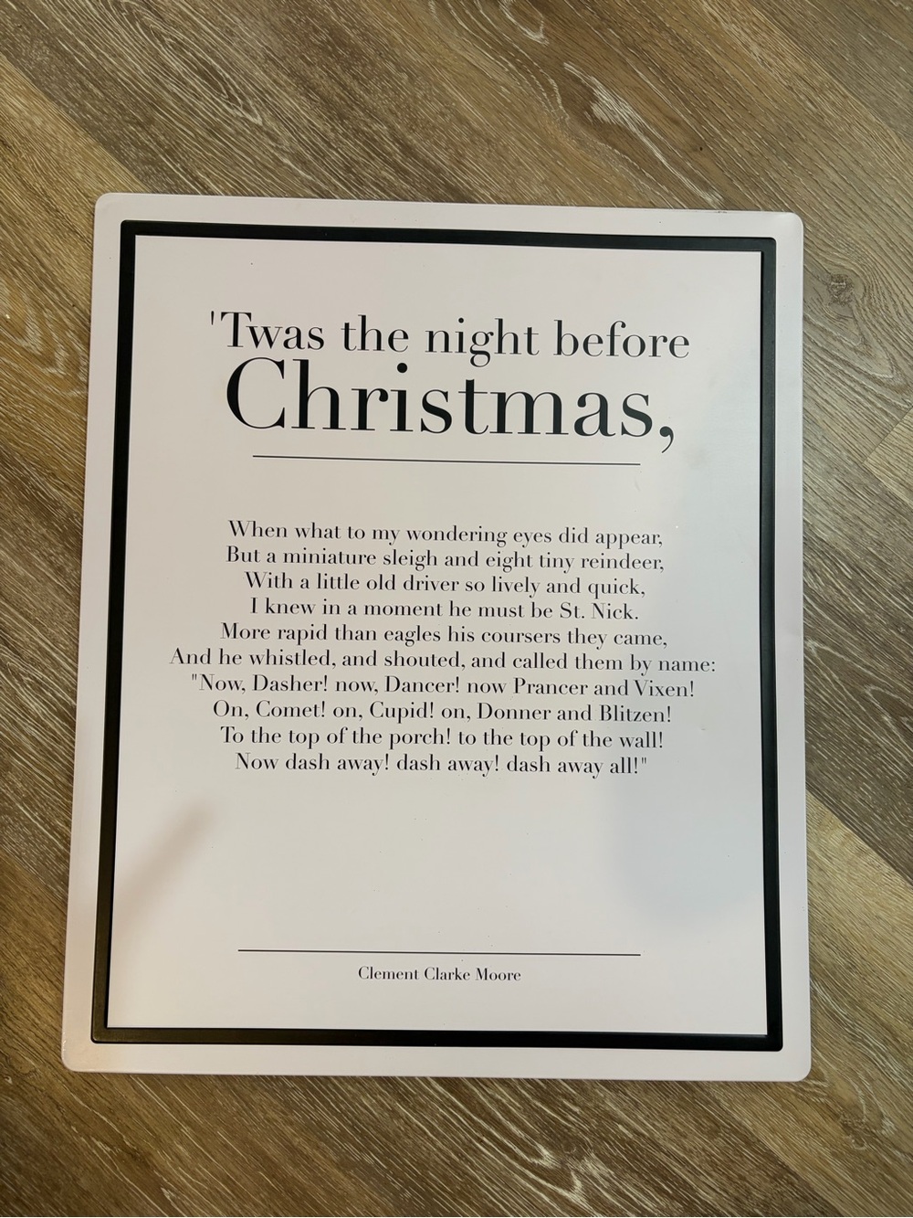 'Twas the Night Before Christmas Decorative Sign - Black & White